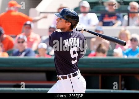 Detroit Tigers' Nick Maton hits a RBI double during the first inning of a  baseball game against the Arizona Diamondbacks, Sunday, June 11, 2023, in  Detroit. (AP Photo/Carlos Osorio Stock Photo - Alamy