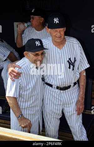 Former New York Yankees pitcher Don Larsen looks on from the