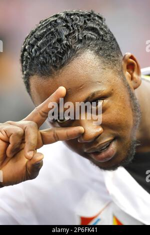 Miami Marlins Hanley Ramirez in a game against the Boston Red Sox in Miami, Florida on June 12,2012 at Marlins Park.(AP Photo/Tom DiPace Stock Photo -  Alamy