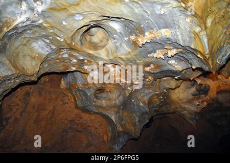 Ochtinská Aragonite Cave, Ochtinská aragonitová jaskyňa, Martonházi-aragonitbarlang, Slovak Karst, Slovak Republic, Europe, UNESCO World Heritage Site Stock Photo