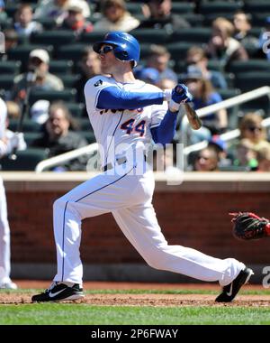 New York Mets outfielder Jason Bay #44 during a game against the Milwakee  Brewers at Citi Field on August 21, 2011 in Queens, NY. Brewers defeated  Mets 6-2. (Tomasso DeRosa/Four Seam Images