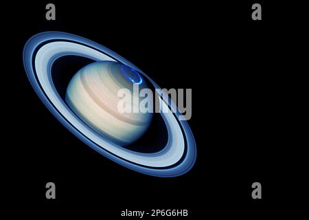 Planet Saturn on a dark background. Elements of this image furnishing NASA. High quality photo Stock Photo