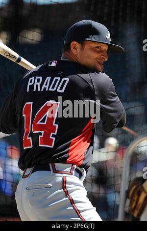 Martin Prado of the Atlanta Braves during a Spring Training game