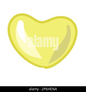 Yellow heart. flat illustration. Valentine day vector EPS10 Stock Vector