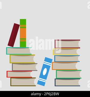Books stack icons isolated on white background. Vector illustration Stock Vector