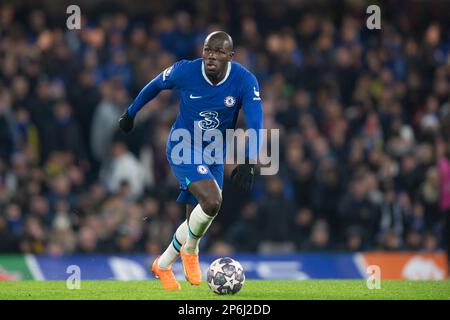 London, UK. 07th Mar, 2023. Kalidou Koulibaly of Chelsea during the UEFA Champions League Round of 16 match between Chelsea and Borussia Dortmund at Stamford Bridge, London, England on 7 March 2023. Photo by Salvio Calabrese. Editorial use only, license required for commercial use. No use in betting, games or a single club/league/player publications. Credit: UK Sports Pics Ltd/Alamy Live News Stock Photo