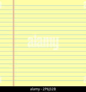 Yellow lined paper. Vector illustration Stock Vector