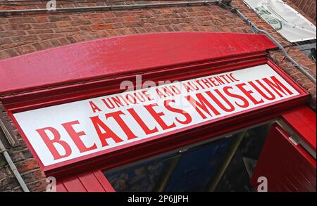 A Unique and authentic Beatles Museum, memorabilia at the Liverpool Beatles Museum, Mathew Street, Liverpool, England, UK, L2 6RE Stock Photo