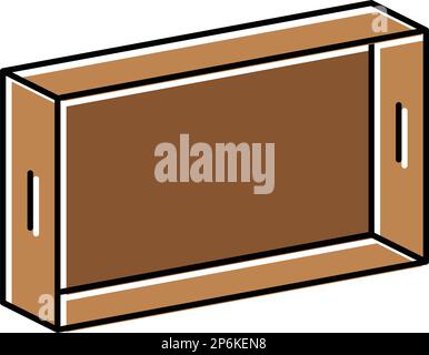 wooden tray living room color icon vector illustration Stock Vector