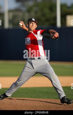 Daniel Starwalt of Granite Hills High School during a MLB Scouting Bureau workout at the Urban Youth Academy on February 11 2012 in Compton California. Larry Goren Four Seam Images via AP Images Stock