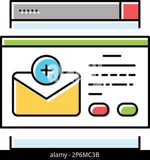 email subscriptions increment icon color illustration Stock Vector ...