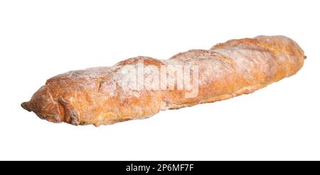 Crispy French baguette isolated on white. Fresh bread Stock Photo - Alamy