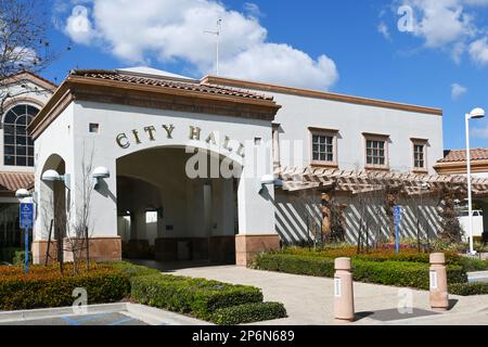 TUSTIN, CALIFORNIA - 7 MAR 2023: City Hall building on Centennial Way