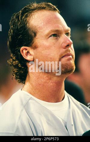 Jim Edmonds of the Anaheim Angels during a game at Anaheim Stadium in  Anaheim, California during the 1997 season.(Larry Goren/Four Seam Images  via AP Images Stock Photo - Alamy