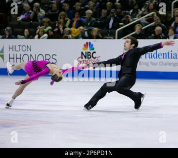 US pairs Mary Beth Marley and Rockne Brubake perform during their ice