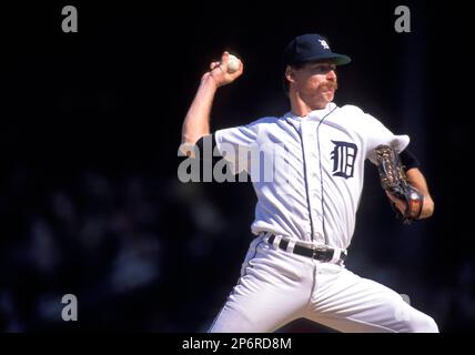 Detroit Tigers Jack Morris pitches in a game at Tiger Stadium against the  Toronto Blue Jays on October 3,1987 in Detroit Michigan.(AP Photo Tom  DiPace Stock Photo - Alamy