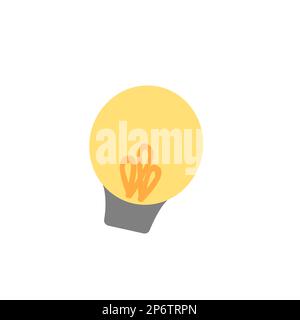 Vector illustration with color bulb on white background. Bright Colored Abstract Image. Late Updates Presented. Cartoon picture to cobmine objects. Stock Vector