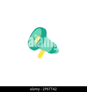 Loud Megaphone Making New Wonderful Announcement To The Public. Strong Sound Bullhorn Drawing Producing Old Amazing Advertisements For Everyone. Stock Vector