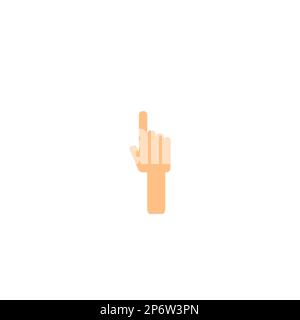 Two Hands holding object. Finger pointing up and down. Handshake. Single main vector illustration on white background. Bright color cartoon for Stock Vector