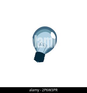 Vector illustration with color bulb on white background. Bright Colored Abstract Image. Late Updates Presented. Cartoon picture to cobmine objects. Stock Vector