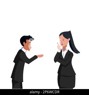 People talking about important things. Colleagues discussing agenda and brand new information. Single object without background. Bright color vector Stock Vector