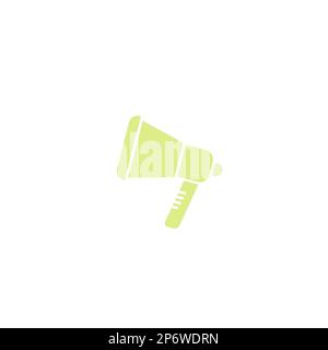 Loud Megaphone Making New Wonderful Announcement To The Public. Strong Sound Bullhorn Drawing Producing Old Amazing Advertisements For Everyone. Stock Vector