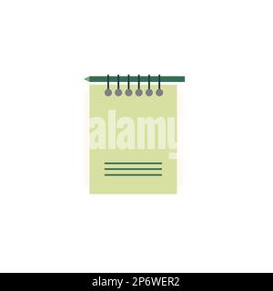 Vector illustration with school and office supplise laing on desk. Paper, pencil, pen, ruller, calendar. Letters digits. Hand drawing bright color Stock Vector