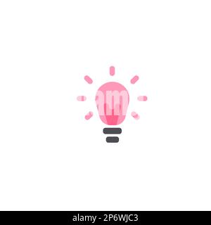 Vector illustration with color bulb on white background. Bright Colored Abstract Image. Late Updates Presented. Cartoon picture to cobmine objects. Stock Vector