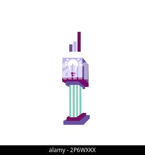 Vector illustration with color bulb on white background. Bright Colored Abstract Image. Late Updates Presented. Cartoon picture to cobmine objects. Stock Vector