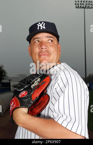 New York Yankees Bartolo Colon against the Tampa Bay Rays in a spring  training baseball game in Port Charlotte, Fla., Monday, March 21, 2011. (AP  Photo/Charles Krupa Stock Photo - Alamy