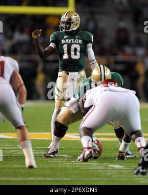 19 Nov 2011: .Baylor Bears quarterback Robert Griffin III (10) passes the  ball during the game between the Oklahoma Sooners and the Baylor Bears at  Floyd Casey Stadium in Waco Texas..Baylor wins