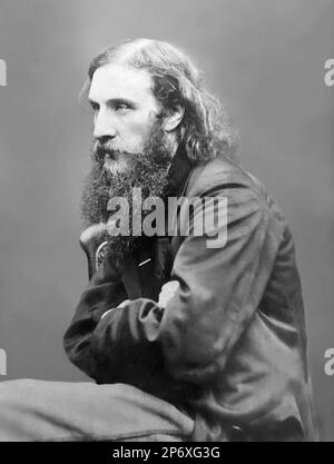 George MacDonald (1824-1905), Scottish author, poet, and pastor, in an 1860s portrait by London photographer William Jeffrey. MacDonald inspired many writers including J.R.R. Tolkien, C.S. Lewis, G.K. Chesterton, and W.H. Auden. Stock Photo