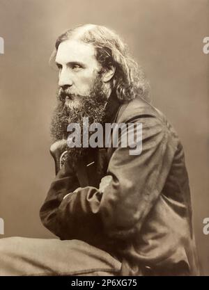 George MacDonald (1824-1905), Scottish author, poet, and pastor, in an 1860s portrait by London photographer William Jeffrey. MacDonald inspired many writers including J.R.R. Tolkien, C.S. Lewis, G.K. Chesterton, and W.H. Auden. Stock Photo
