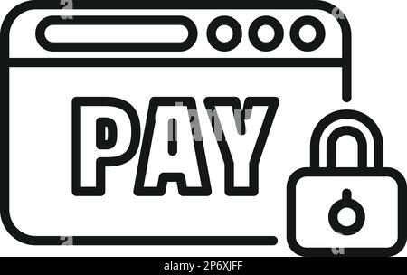 Web secured pay icon outline vector. Payment card. Credit money Stock Vector
