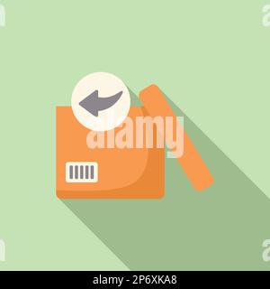Retail box icon flat vector. Parcel product. Delivery service Stock Vector