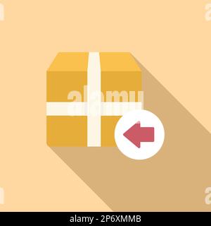 Box return icon flat vector. Cargo package. Store shop Stock Vector