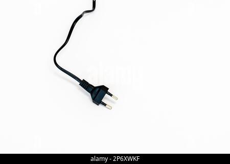 Two prong power plug switch on white isolated background Stock Photo