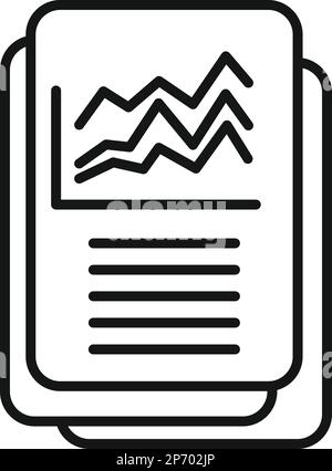 Investor papers icon outline vector. Financial money. Stack result Stock Vector