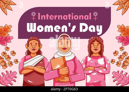 International women's day, illustration of the diversity of women around the world Stock Vector