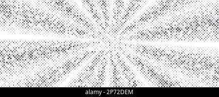 Sun rays halftone background. White and grey radial abstract comic pattern. Vector explosion abstract lines backdrop Stock Vector