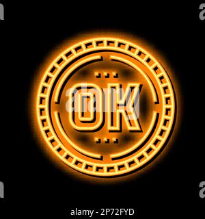 tick quality approving neon glow icon illustration Stock Vector Image ...