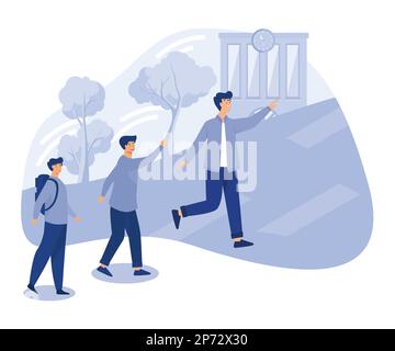 City quest, Set up scavenger hunt team, get and complete tasks, discussing an action plan, people urban lifestyle, game challenge, flat vector modern Stock Vector