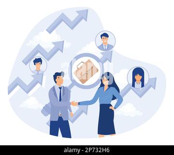 Social abilities concept, human relations, self improvement, flat vector modern illustration Stock Vector