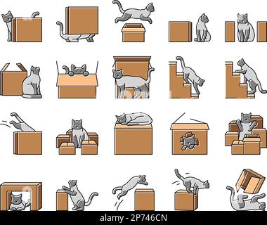 preposition english language icons set vector Stock Vector