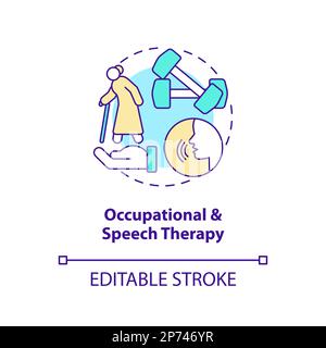 Occupational and speech therapy concept icon Stock Vector
