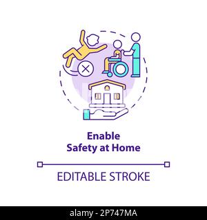 Enable safety at home concept icon Stock Vector