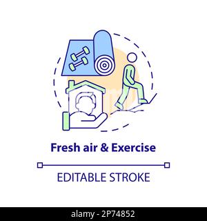 Fresh air and exercise concept icon Stock Vector