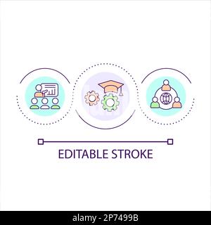 Teambuilding and staff training loop concept icon Stock Vector