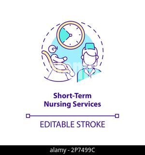 Short-term nursing services concept icon Stock Vector
