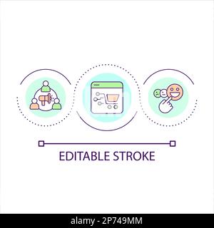 E commerce promotion technology loop concept icon Stock Vector